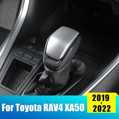 ABS Carbon fiber Car Gear Shift Knob Gear Head Protector Cover Trim For Toyota RAV4 2019 2020 2021 RAV 4 XA50 Accessories