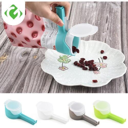 New Seal Pour Food Storage Bag Clip Snack Sealing Clip Keeping Fresh Sealer Clamp Plastic Helper Food Saver Travel Kitchen Tools