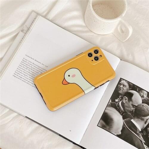 Yellow Duck Kawaii Phone Case for Apple iphone 11 pro MAX 8 7 6 6S Plus X XS MAX XR Mobile Cover Cute Soft Case Phone Cover #S0