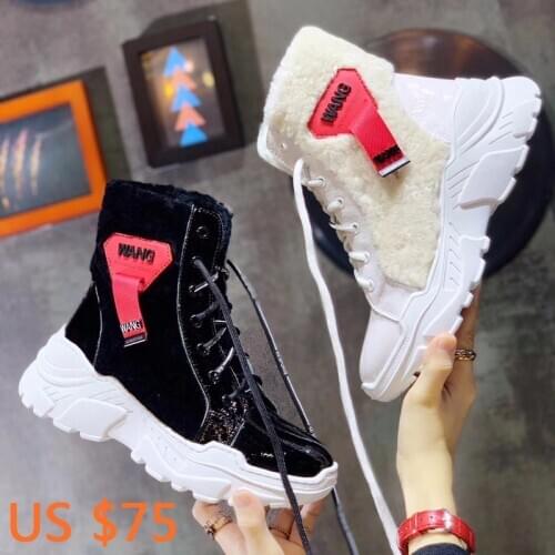 Warm Boots High Quality Leisure Women Fashion Australia Boot Winter Women Thick Flats Platform booties Female Stretch Suede Boot