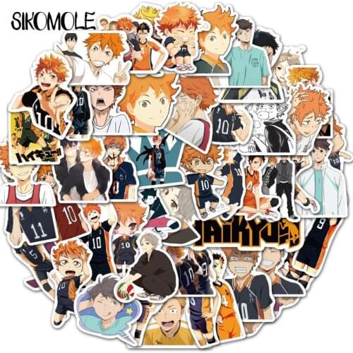50pcs Haikyuu!! Cartoon Graffiti Anime Sticker Hinata Shoyo For Laptop Luggage Skateboard Phone Decals Scrapbooking Stickers F5