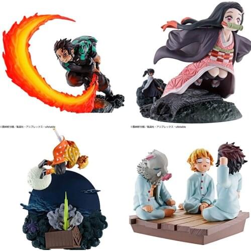 100% Original MegaHouse Demon Slayer Chibi Figure PVC Action Model Toys Anime 4 Style