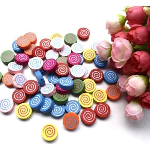 100pcs/lot Wholesale Mixed Wood Beads Round Candy circles Wooden Beads For DIY jewelry Finding 17MM 018001047