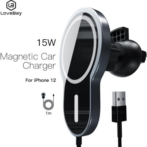 15W Wireless Charger Magnetic Car Charger For iPhone12 Pro Max 12 Mini MagSafe magnetic wireless charging Magnetic stand Holder