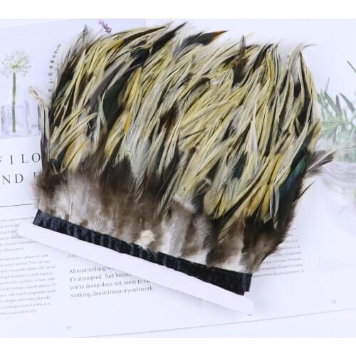 2/5/10 Meter Natural Rooster Pheasant Feathers Trim Chicken Ribbon Feather for Crafts Juju Hat Macrame Wall Hanging Decor Plumes