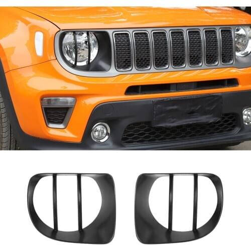2Pcs/set Car Front Light Lamp Cover Trim Styling For Jeep Renegade 2019+ Exterior Auto Moldings