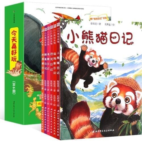 6 Pcs/Set Today is Fun Series Kids Children Picture Books Whale Dinosaur Animal Diary Popular Science Story Book