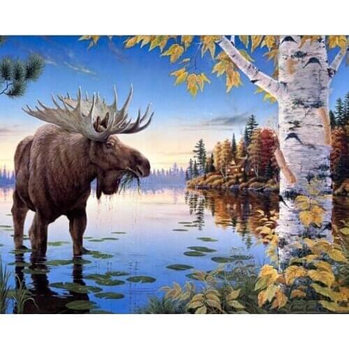 A7143 11CT/14CT/18CT/25CT/28CT oil scenery patterns Counted Cross Stitch DIY Cross Stitch Kits Embroidery Needlework Sets