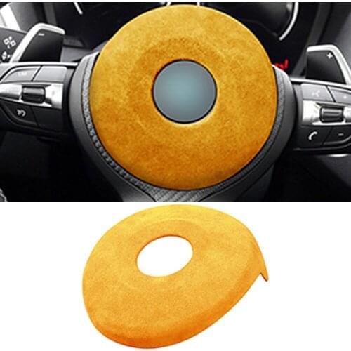 Car Suede Steering Airbag Wheel Cover Frame Sticker For BMW 1 2 3 4 Series F30 F34 F20 F21 F22 F32 E84 F80 F83 Interior Trim