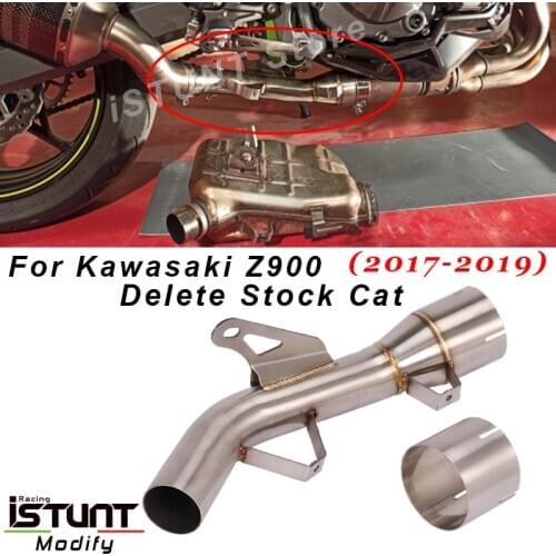 Slip On For Kawasaki Z900 Modified Catalyst Middle Tube Escape Motorcycle exhaust Middle Link Tube Catalyst Removal Eliminator
