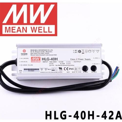 Mean Well HLG-40H-42A for Street/high-bay/greenhouse/parking meanwell 40W Constant Voltage Constant Current LED Driver