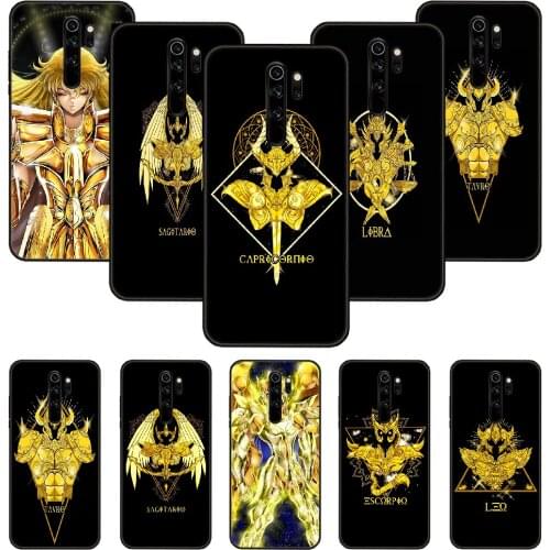 Phone Case For Xiaomi Redmi Note 8 8T 7 7A 9 9S 8A 4 5 Pro Black Cover Coque Soft Shell Tpu Funda Anime Holy Saint Seiya