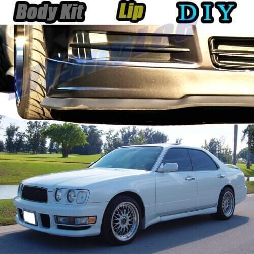 Car Bumper Lip Front Spoiler Skirt Deflector For Nissan Cedric / Gloria Y34 1998~2004 Car Modified Body Kit VIP Hella Flush
