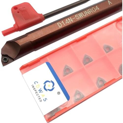 1PC D14N SWUNR04 Spring Steel Turning Tool Holder +10PCS WNMG040304 PC4125 High Quality Carbide Inserts CNC Tools For Steel