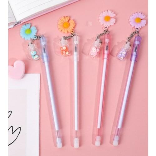 Daisy Pendant Gel Pen Novelty Cute Kawaii Pen Creative Cartoon Cute Pens Student Stationery Gel Pens 0.5mm School Supplies