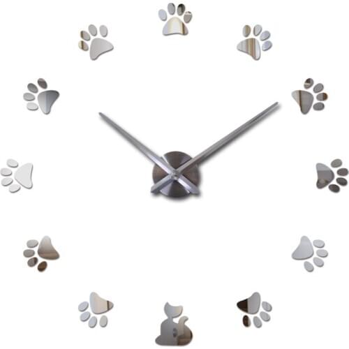 Hot acrylic wall clock quartz watch living room modern 3D mirror stickers reloj pared horloge large decorative diy clocks