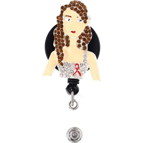 In Stock New Design Hospital ID Badge Reel Nurse with Ribbon ID Badge Holder Alloy Name Card