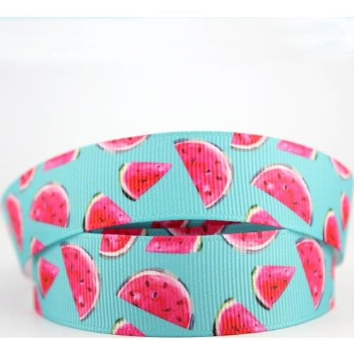 Watermelon fruit printed grosgrain ribbon 9-75mm DIY handmade materials hair accessories wedding gift wrap tape ribbons