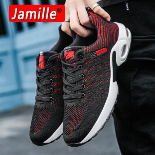 2021 Men Sneakers Air Cushion Outdoor Walking Shoes Mesh Breathable Lightweight Sport Running Shoes Low Top Soft Casual Sneakers