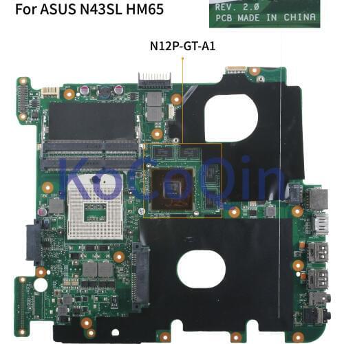 KoCoQin Laptop motherboard For ASUS N43S N43SL N43SM Mainboard M2P-GT-A1 1G HM65