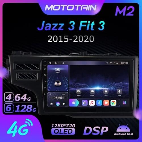Mototain 6G+128G Android 10.0 Car Multimedia Radio Player for Honda Jazz 3 Fit 3 2015-2020 Auto video Head Unit 4G LTE SPDIF
