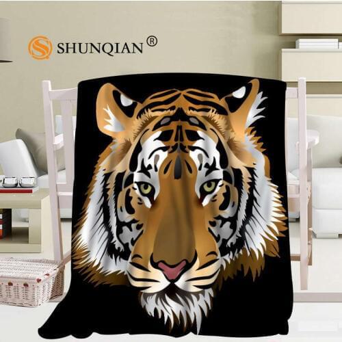 Custom Tiger And Leopard Blanket Soft DIY Picture Decoration Bedroom Size 56x80Inch,50X60Inch,40X50Inch A7.10