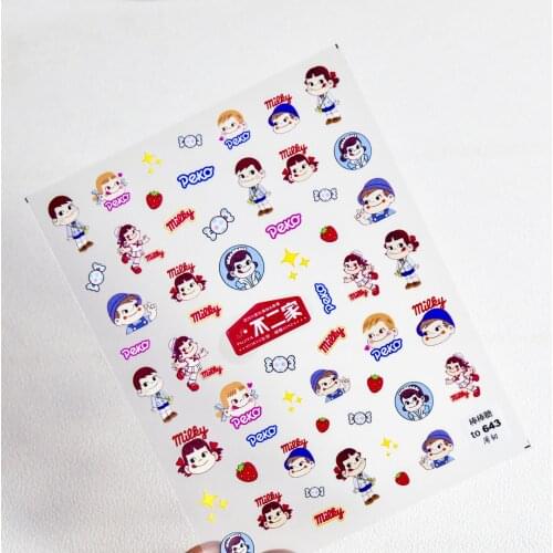 Cute Anime Nail Art Decorations Foil For Nails Fujiya Princess Stickers For Manicure Cartoon Dog Nail Sticker Designer Sliders