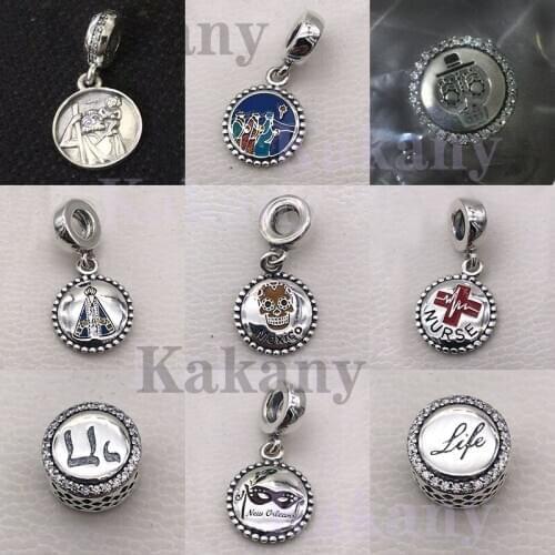 2019 New Authentic Sterling Silver Chai Life . Dead Candy Skull NURSE Womens Original S925 Sterling Silver DIY Bracelet