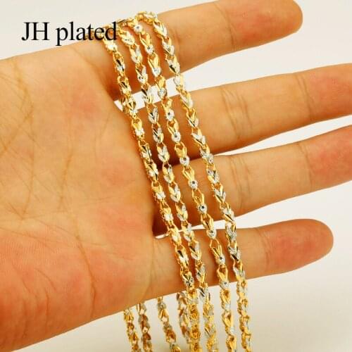 JHplated Necklace woman / man golden and silver Dubai women chain African Jewelry Arabia / Ethiopia / Cuba