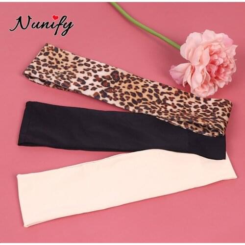 Nunify 5Pcs/Lot Headbands For Fixed Wig Black Sport Soft Swearproof Non Slip Wig Holder Band Ice Silk Comfertable Silk Hair Wrap
