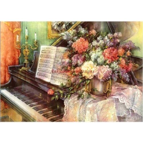 Needlework for embroidery DIY French DMC High Quality - Counted Cross Stitch Kits 14 ct Oil painting - Piano Sonata