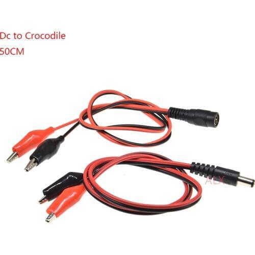 DC Male/Female Jack Connector Alligator Clips Crocodile Wire 12V Power Cable To 2 Alligator Clip Connected Voltage 5.5*2.1mm