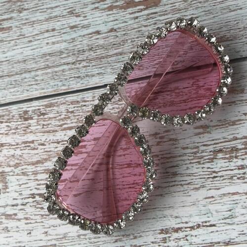 ZAOLIHU Oversize Sunglasses Women Luxury Rhinestone Yellow Pink Sunglasses Vintage shades for women oculos