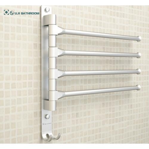 Modern European Space Towel Rack 4/3/2 Arms Toilet Towel Hanging with Hooks Bathroom Towel Rack Movable Towel Bars