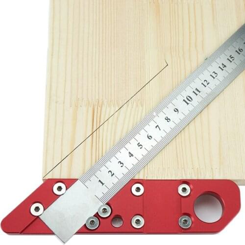 Woodworking 45 90 Degree Angle Scribing Steel Ruler Positioning Block Scriber Line Gauge Carpentry Tool