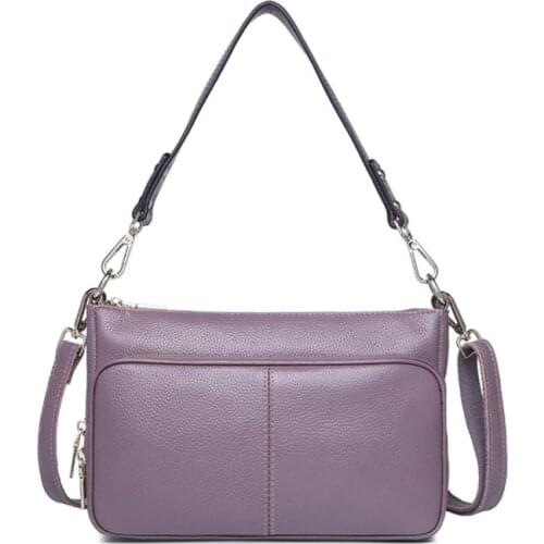 Daily Messenger, Leather Guarantee, Women Genuine Leather Shoulder Bag, Lady 100% Natural Cowhide Cross body Bag, P030