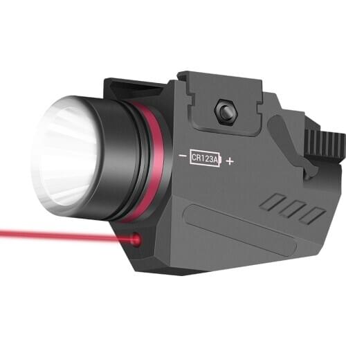 Tactical LED Weapon Gun Light Flashlight Red Dot Laser Sight Military Airsoft Pistol Gun Light for 20mm Rail Mini Pistol Gun