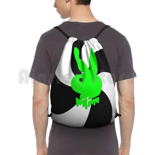 Drip Phone Case Backpack Drawstring Bags Gym Bag Waterproof Vintage Neon Sign Cute Aesthetic Bunny Logo Model Neon Pink