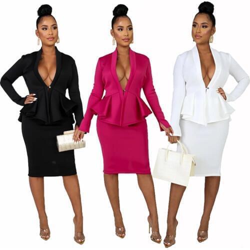 Red Skirt Suit Womens Suits Blazer And Skirt Elegant Winter Skirt Blazer Business Office Uniforms 2019 Office Wear