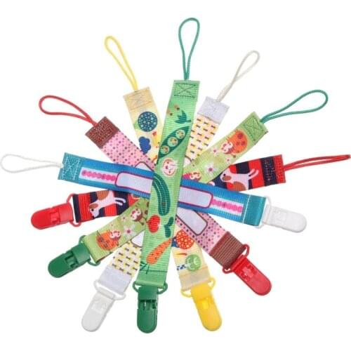 1pc Baby Pacifier Clip Pacifier Chain Dummy Clip Nipple Holder for Baby Cartoon Print Child Pacifier Clips Soother Holder