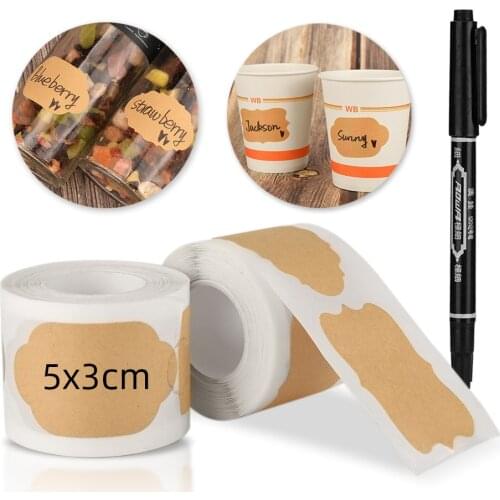 300pcs Kraft Vintage Blank Cake Sealing Labels Sticker Kitchen Spice Stickers Handmade Spices Label Sticker Home Jar Bottle Tags