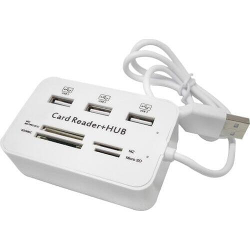 Micro USB Hub 3.0 Combo 3 Ports Spliter Power Adapter TF/SD/MS/M2 Card Reader All in One PC Computer Accessories