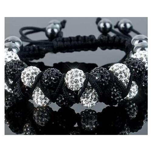 Fger3g 10mm Hotsale Two Row Micro Pave Disco Ball Beads Bangles BCE Bracelet jewelry Christmas Gift crystal