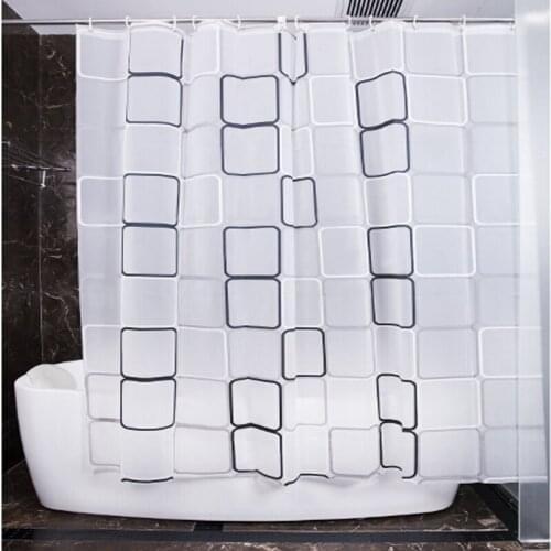 180*180cm Large Black White Square Waterproof Mouldproof Toilet Shower Curtain Home Bathroom Curtains With 12 Hooks