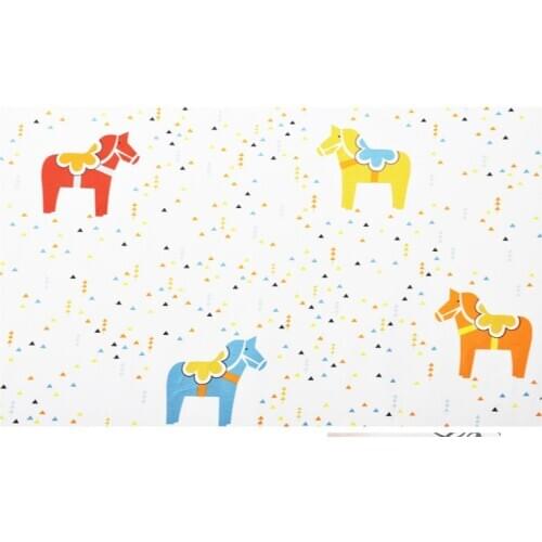 Newborn Baby Fitted Crib Sheets Cartoon Cute Trojan Horse Print Bed Sheet Baby Bed Mattress Covers for Unisex Baby Boys Girls