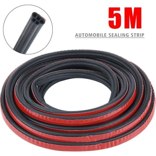 1pc 5M Car Door Rubber Seal Strips Soundproof Auto Double Layer Sealing Stickers Trunk Sound Insulation Weatherstrip DIY Parts