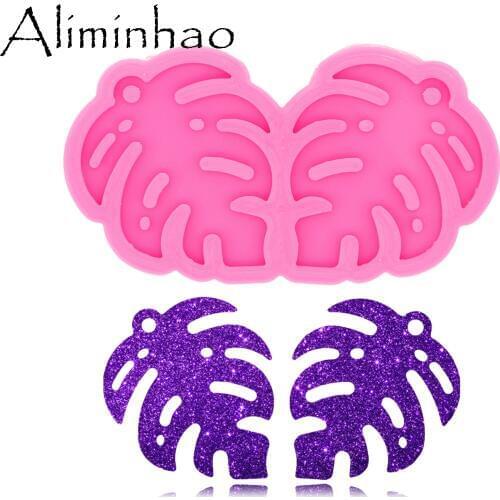 DY0525 L/M/S Shiny Palm Tree Earrings DIY Epoxy Silicone Molds DIY Epoxy Resin Mould Jewelry Tools
