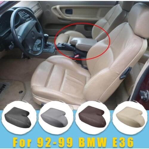 Center Console Leather Armrest Lid Cover Microfiber Leather Seat Box For BMW E36 318i 320i 323i 235i 1991 1992-1999 4 Color