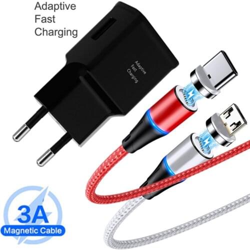 For Samsung Galaxy S21 S8 S4 Huawei P Smart 2021 Phone Charger USB Magnetic Fast Type C Micro Cable OPPO Realme 6 7 Pro Honor 9X