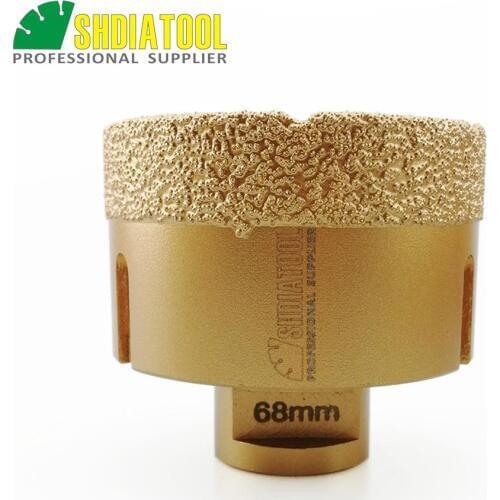 SHDIATOOL 1pc 68mm M14 Vacuum Brazed Diamond Drilling Core Bit Diamond Drill Bit Hole Saw Granite Marble Ceramic Drill Bit